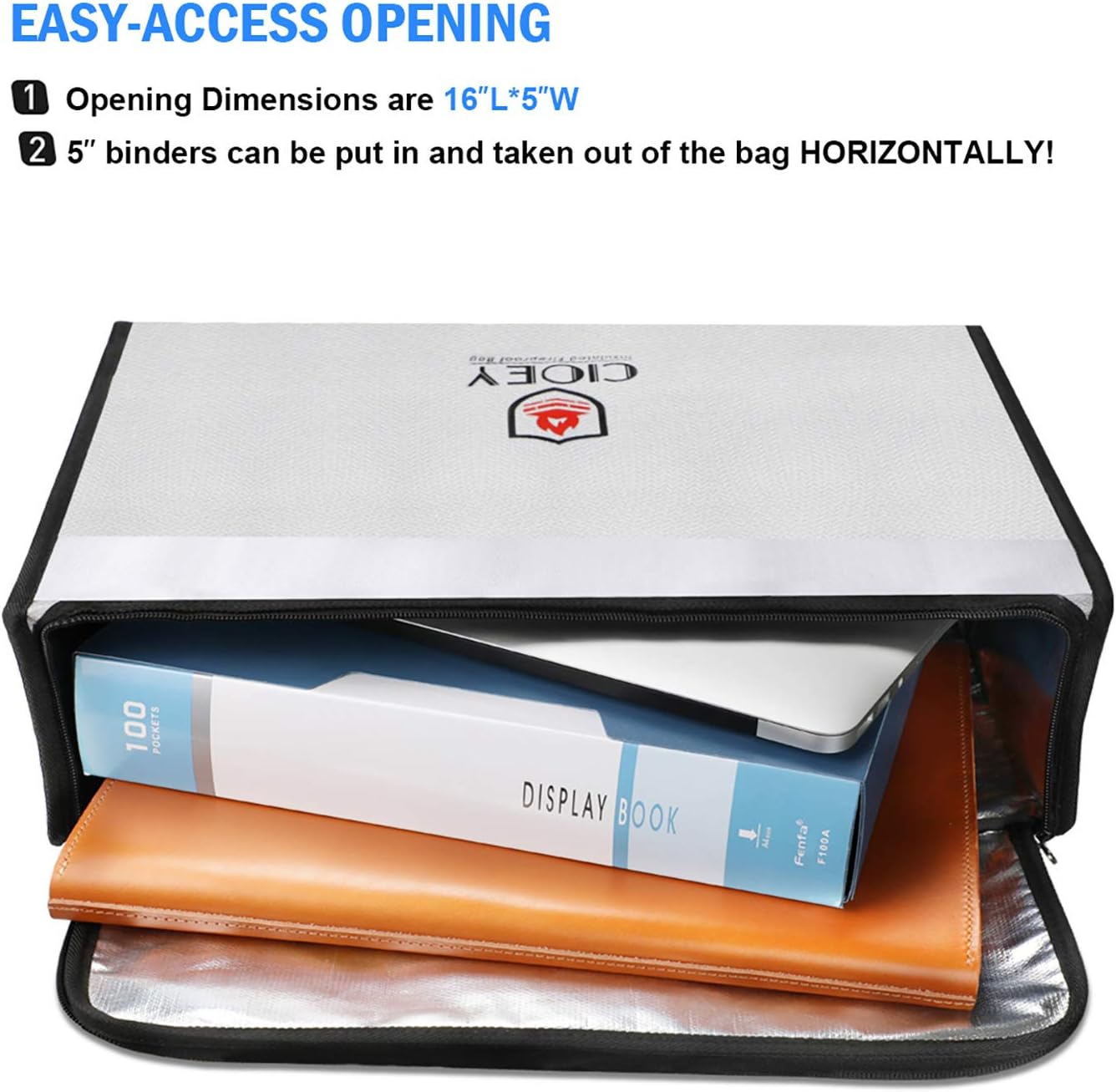 Fireproof Document Bag - Fireproof Box [Thermal Insulated] Fireproof Safety Boxes for Home Large Fireproof Bag Lockable Zipper Fireproof Safe Box