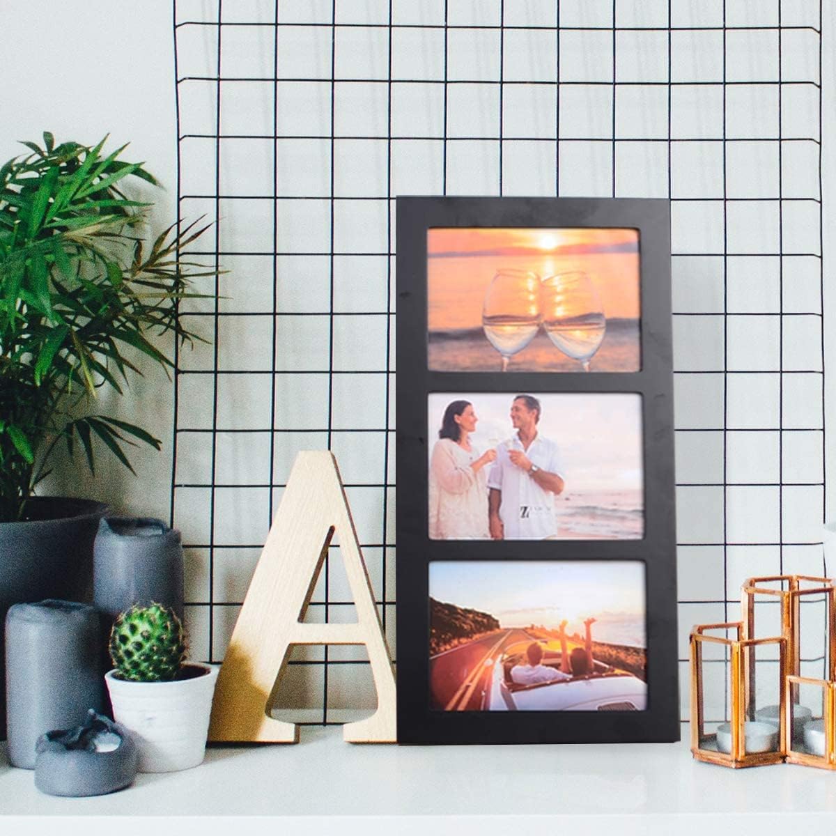 4x6 5-Opening Collage Picture Frame Black Wood