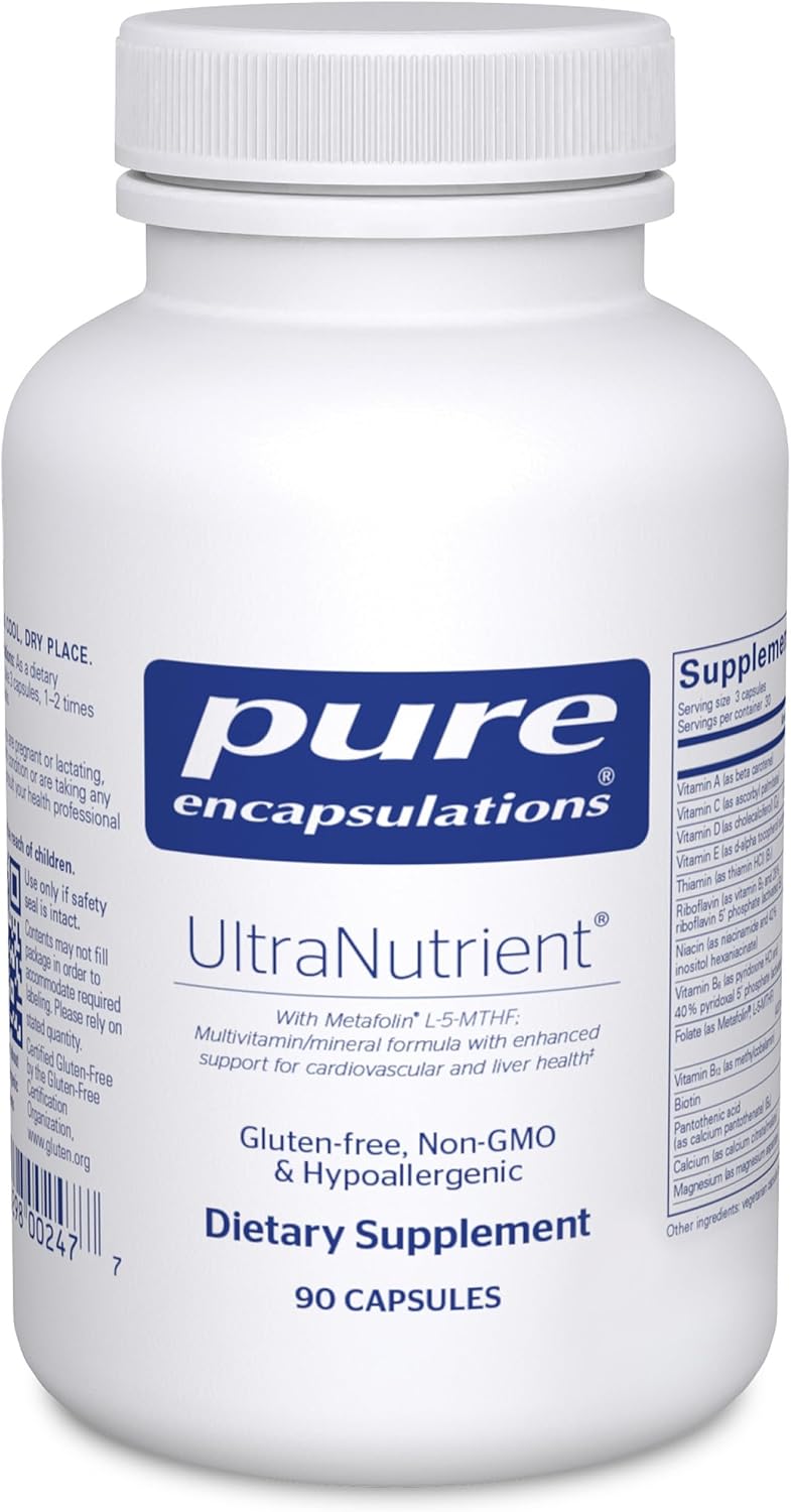 Pure Encapsulations UltraNutrient - Minerals & Multivitamins - Supports Liver & Heart Health* - Supplement for Antioxidants - with Vitamin C, CoQ10 - Non-GMO * Gluten-Free - 90 Capsules | Minerals and Multivitamins, Supports Liver and Heart Health*, Supp…