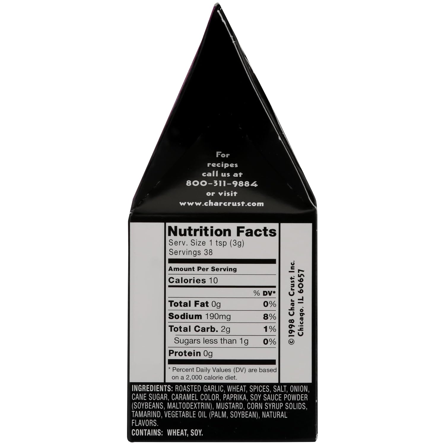 Char Crust Dry-Rub Seasoning, Roasted Garlic Peppercorn, 4 oz