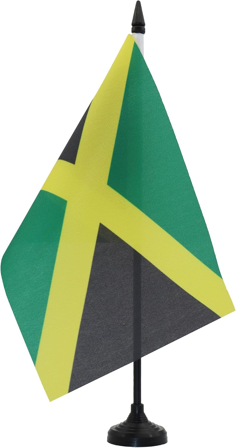 AZ FLAG Nicaragua Table Flag 4x6 in 100D Polyester Plastic Base | Indoor use Nicaraguan 15x10 cm desk flag stitched finish with reinforced edges with plastic pole