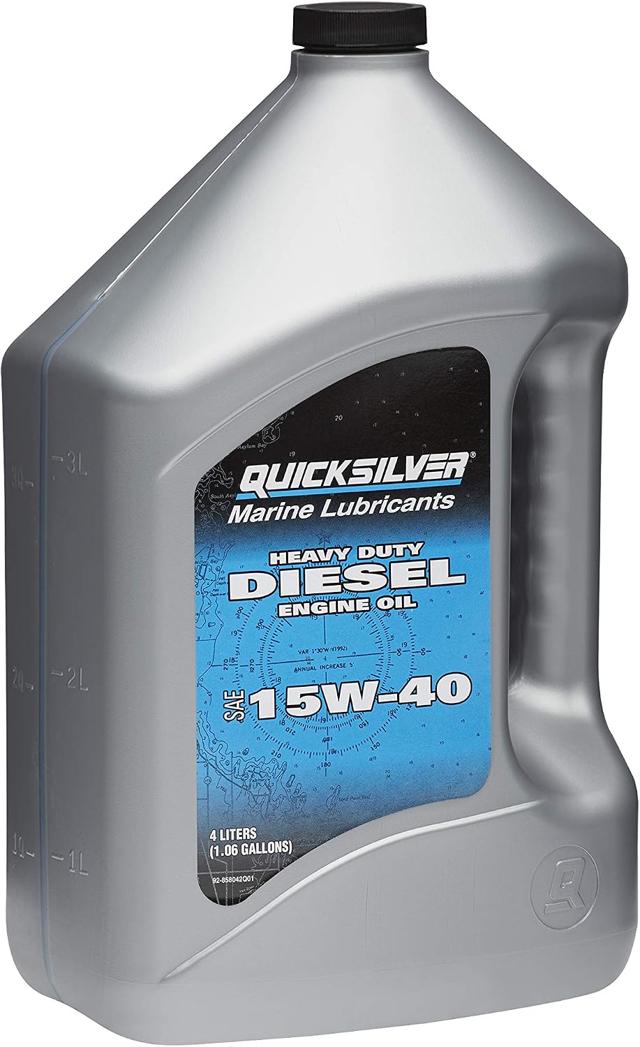 Quicksilver 15W-40 4-Stroke Heavy Duty Diesel Engine Oil, 4 Liters