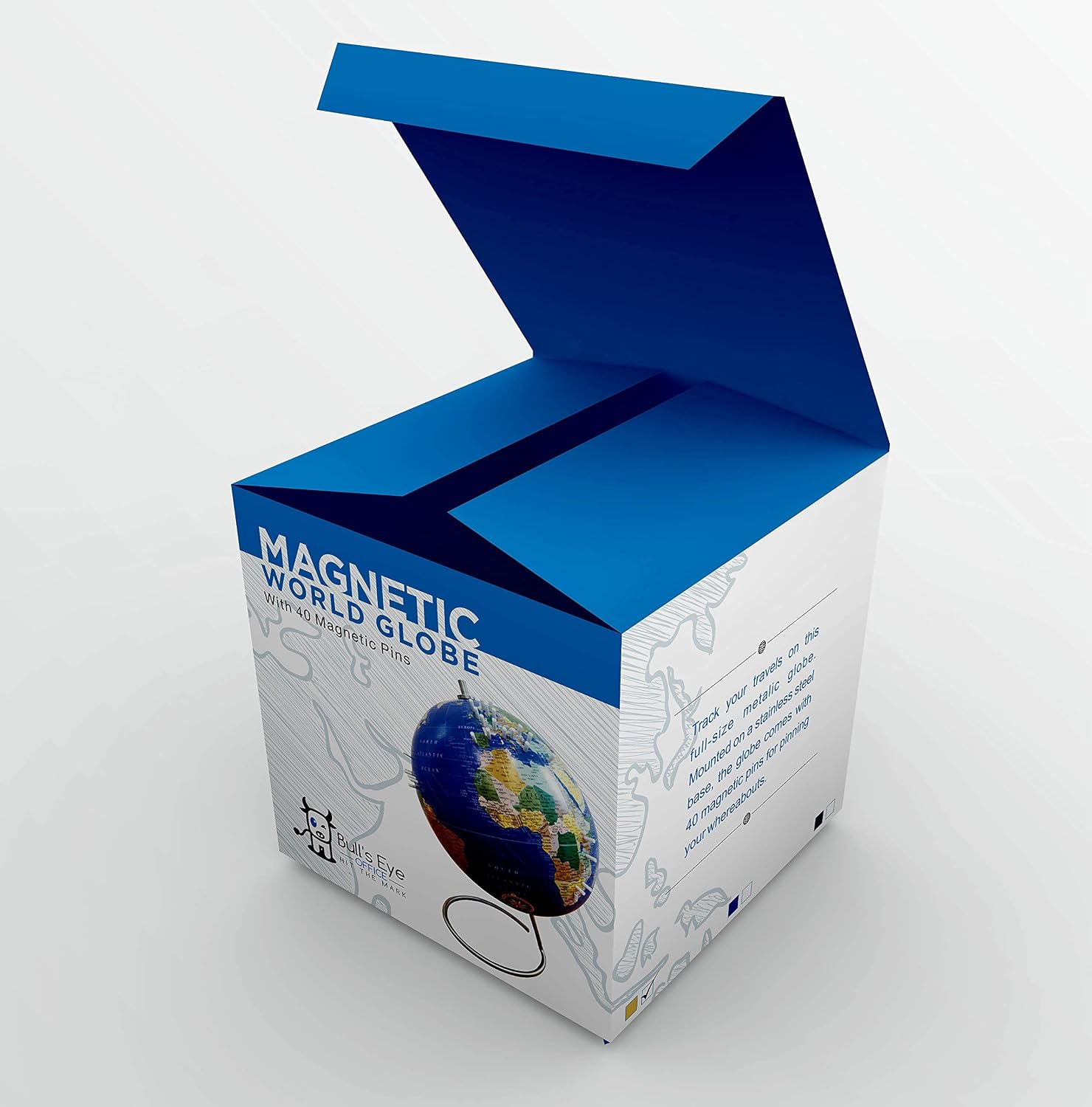 Magnetic World Globe, 10" Magnetic Standing Sphere for Office Desk or Classroom