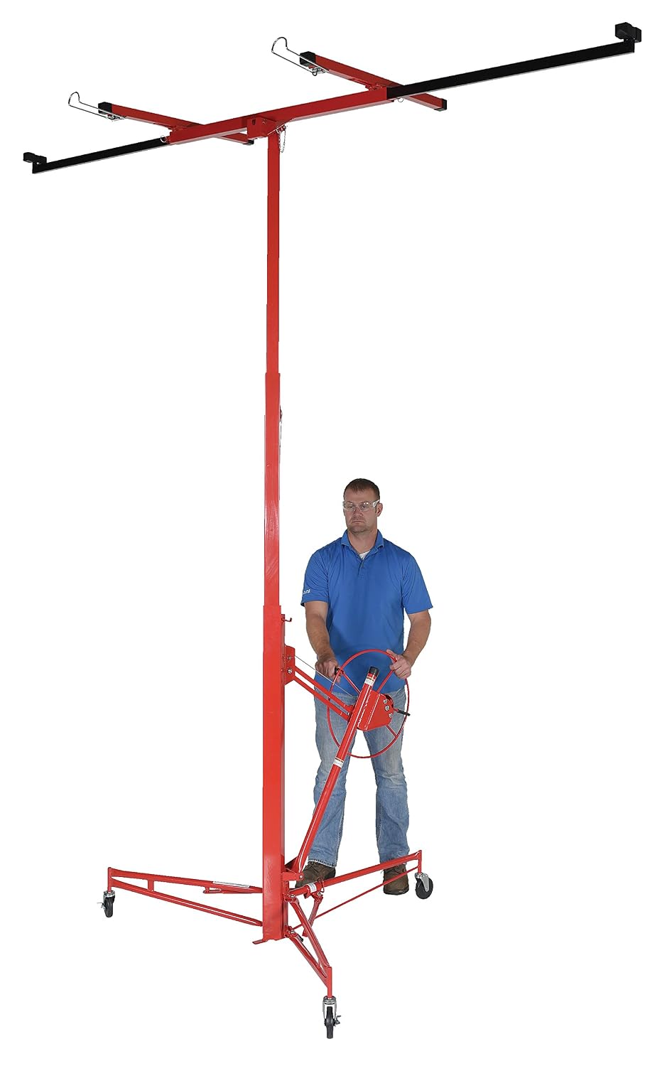 Vestil DPH-X-11 Steel Deluxe Drywall and Panel Hoist 49 in. x 121 in. x 137 in. 150 Lb. Capacity Red