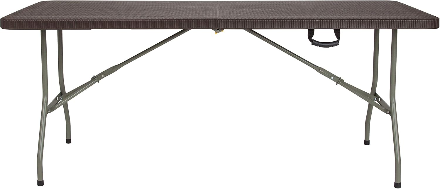 Flash Furniture 5-Foot Granite White Plastic Folding Table | Lightweight, Easy Storage, Commercial Grade