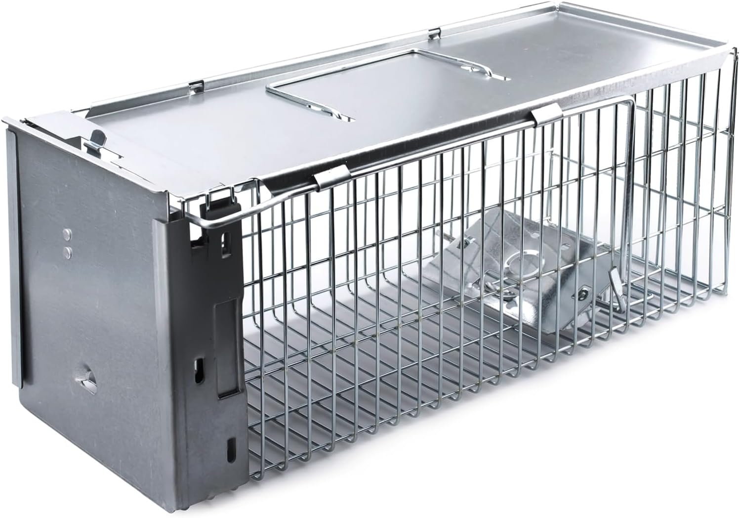 Faicuk Large Collapsible Humane Live Animal Cage Trap for Raccoon, Opossum, Stray Cat, Rabbit, Groundhog and Armadillo 32 x 11 x 13 Inch