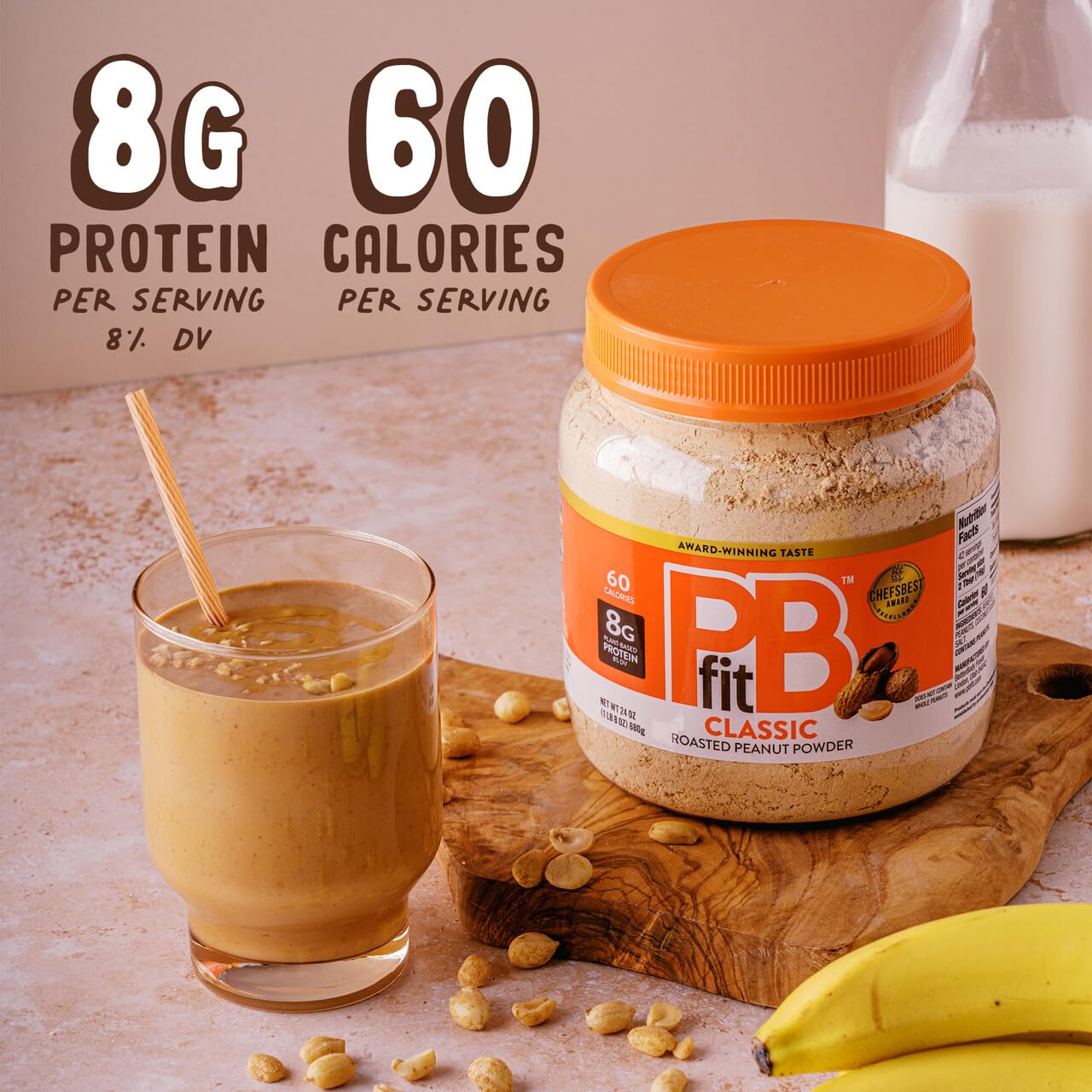 PBfit Cocoa Peanut Butter Powder 30 Oz, Peanut Spread with 6g Protein
