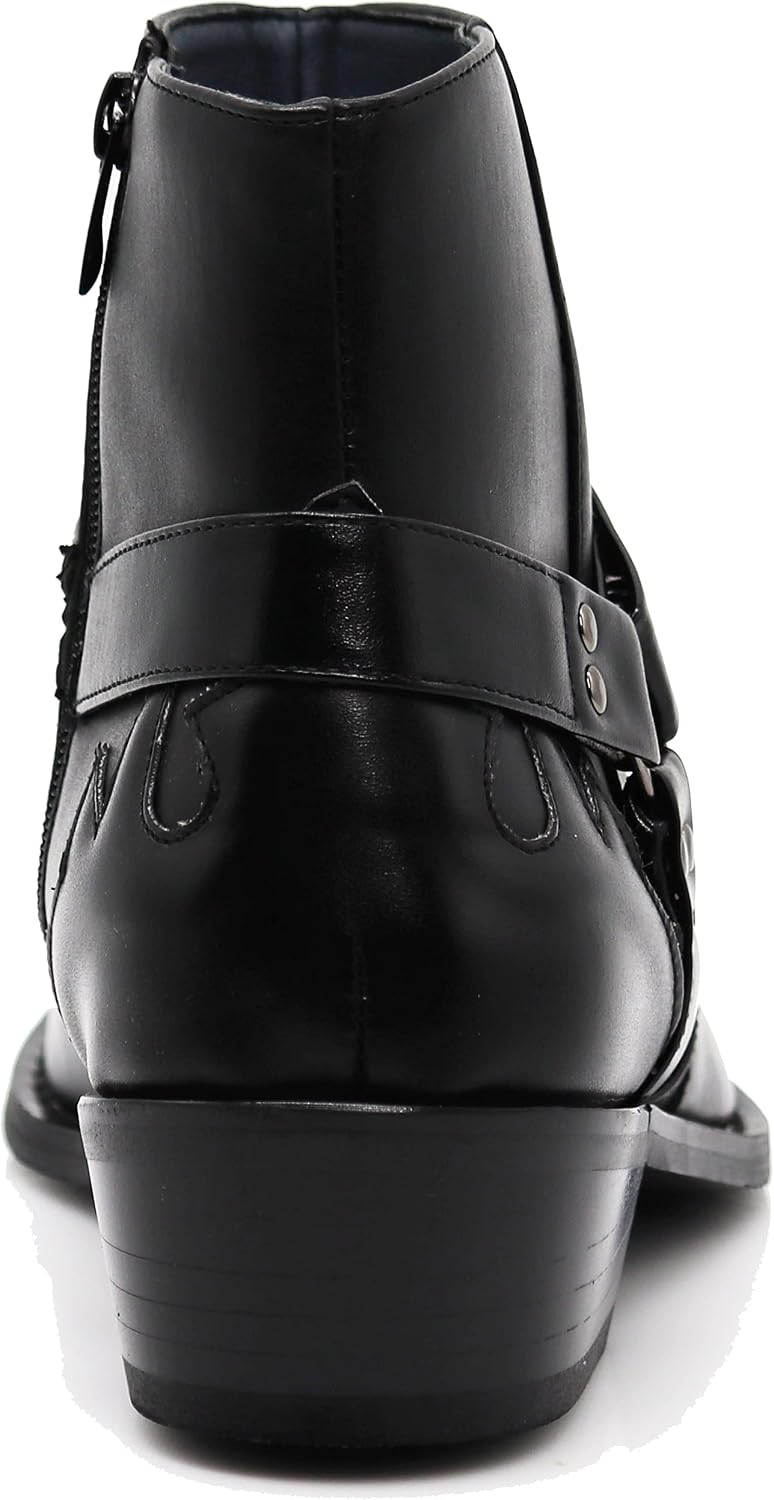 Enzo Romeo WT11 Men's Western Cowboy Motorcycle Ankle Boots