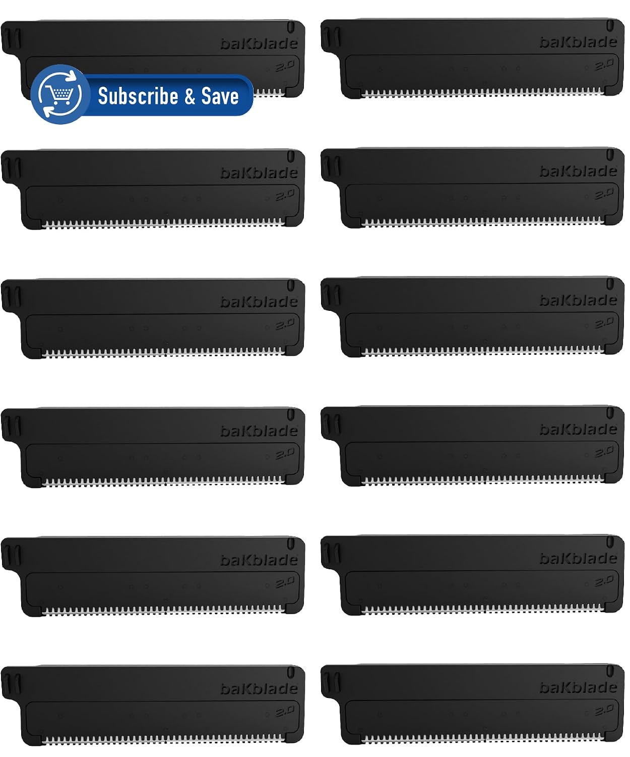 Bakblade 2.0 Refill Cartridges Bundle, Back Hair & Body Shaver Replacement Cartridges, Extra-Wide Wet Dry & Disposable Razor Blades (6 Blades) | Dryglide Safety Technology, Titanium Plated, Shave Wet Or Dry, Easy to Replace, Lasts 5 - 7 Shaves