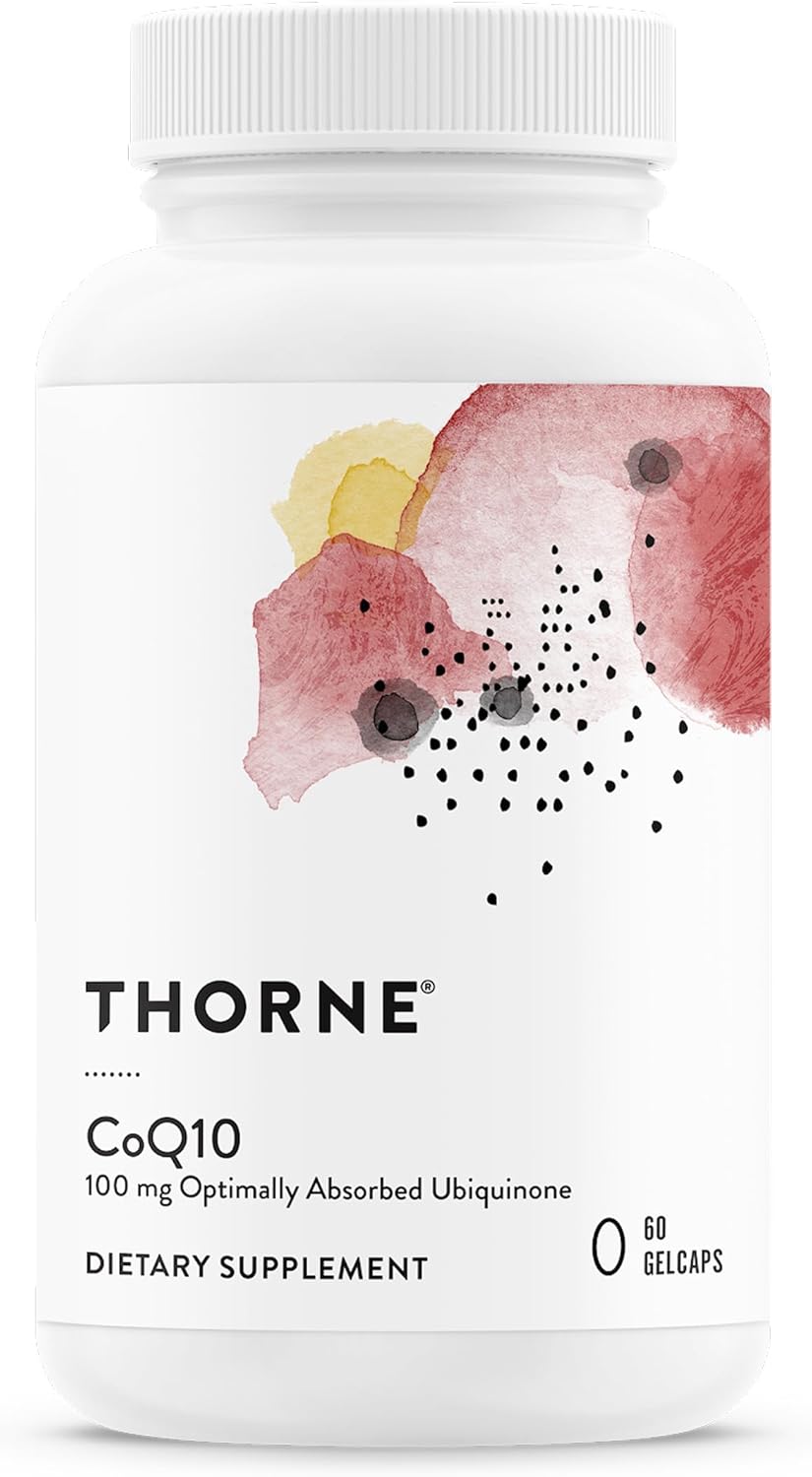 THORNE CoQ10, 100 mg Optimally Absorbed Ubiquinone Supplement, 60 Softgels | Supports Heart Health, Brain Function