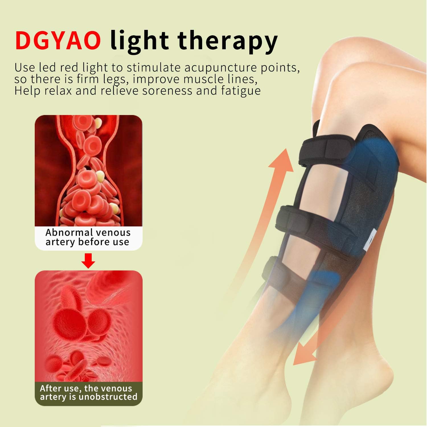 DGXINJUN Red Light Therapy Device for Body Calf Arm Pain Relief Near Infrared Light Therapy 850nm LED Muscle Wrap for Leg Home Use Nerve Damage Deep