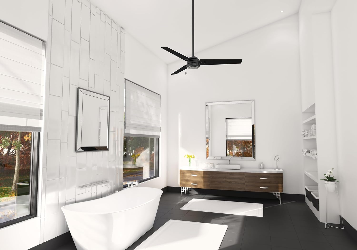 Hunter Cassius, Outdoor or Indoor, Ceiling Fan, 44 inch, Matte Black