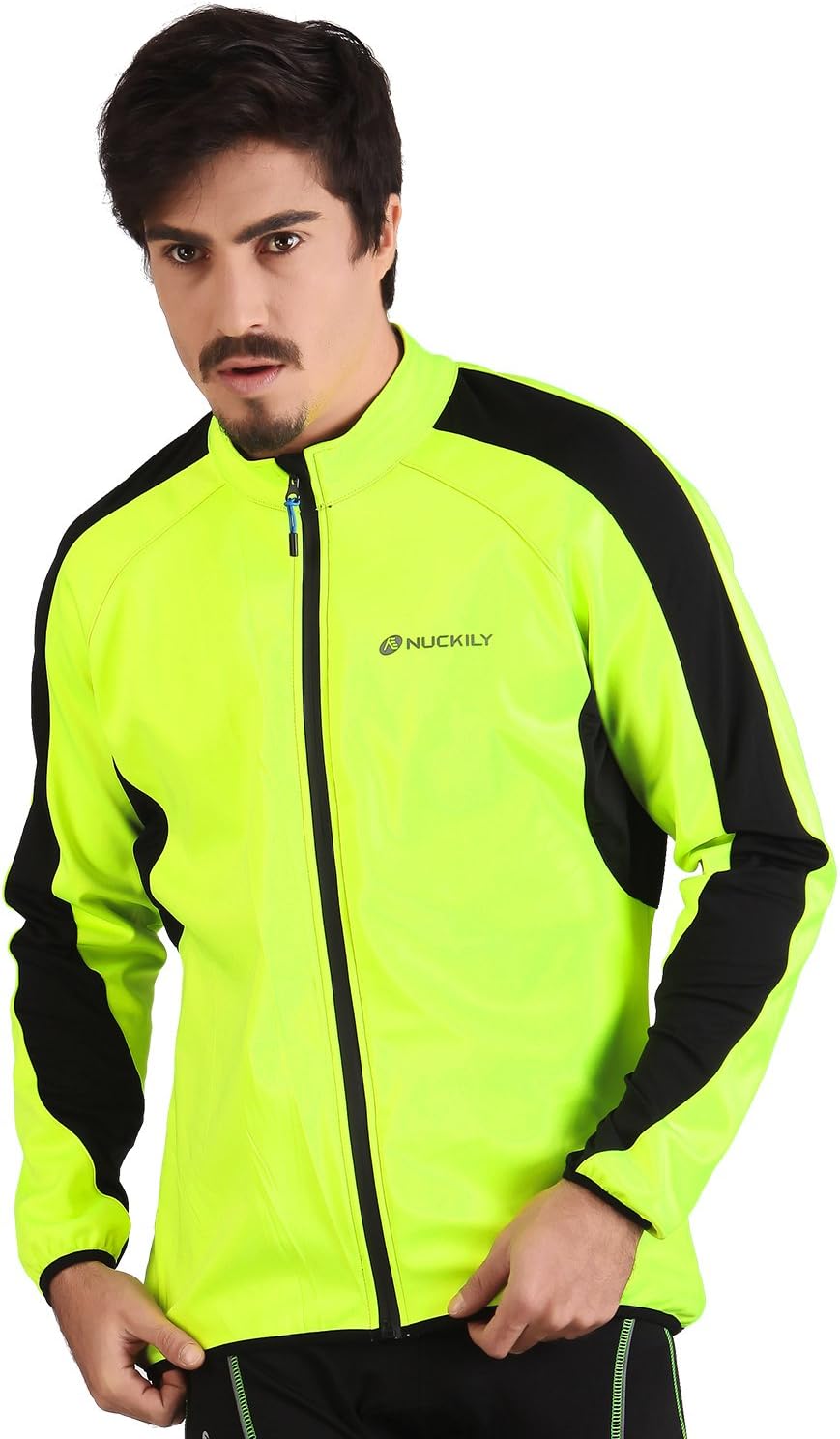 Men's Cycling Jersey Set, Winter Thermal Fleece Lining Waterproof Long Sleeve Jacket with Padded Riding Pants