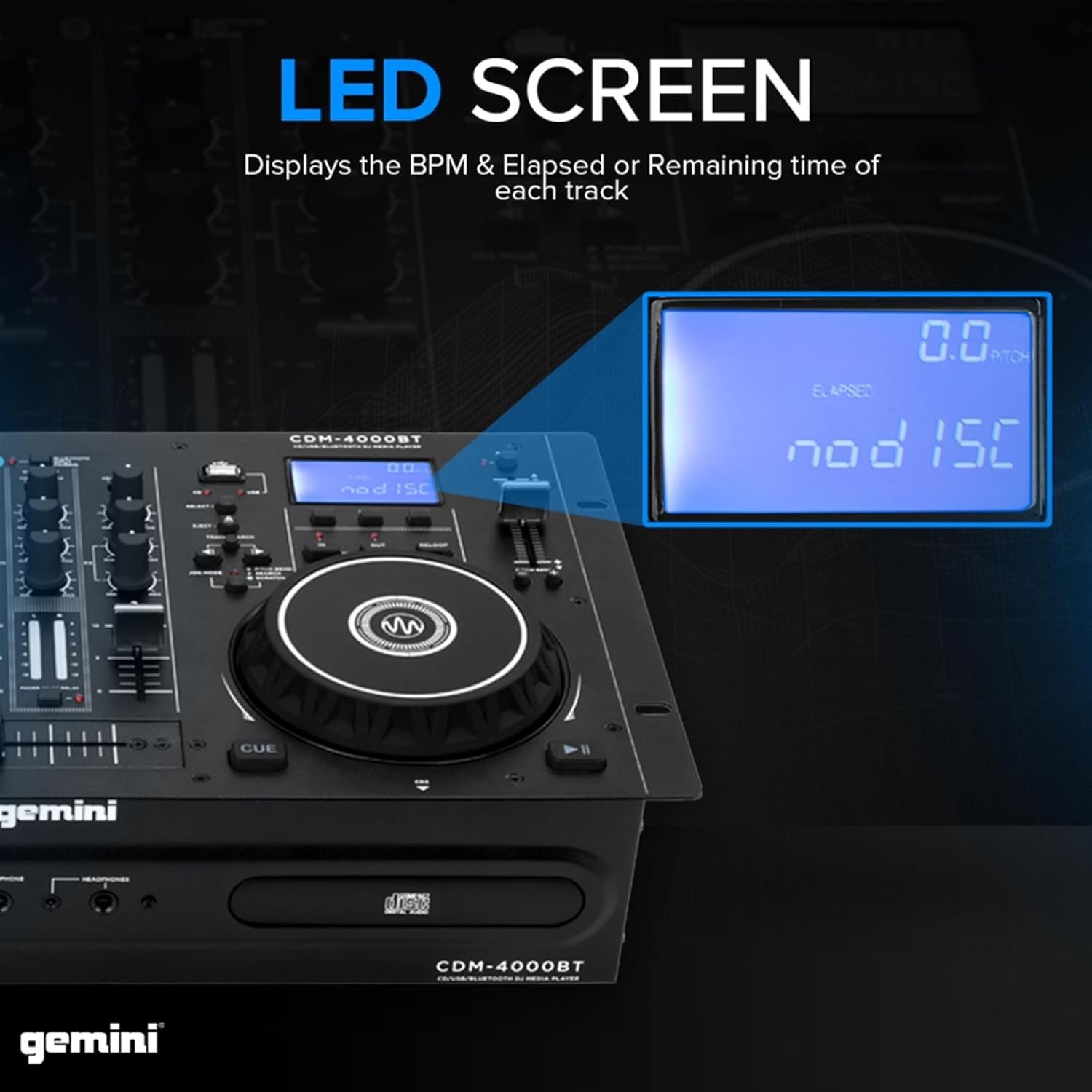 Gemini Standalone DJ CD Player & Mixer with Bluetooth (CDM-4000BT)