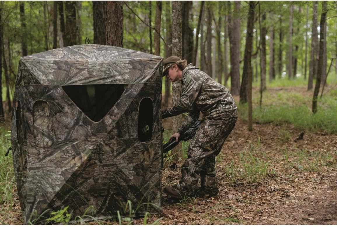 Guide Gear 6 Foot Tripod Hunting Tower Blind, 2-Man Stand Elevated, Hunting Gear Equipment Accessories, 4 by 4