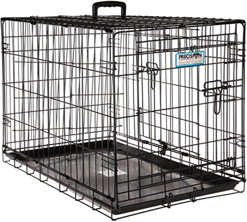 Precision Pet Products Two Door Provalue Wire Dog Crate, 24 Inch, For Pets 15-30 lbs, With 5-Point Locking System