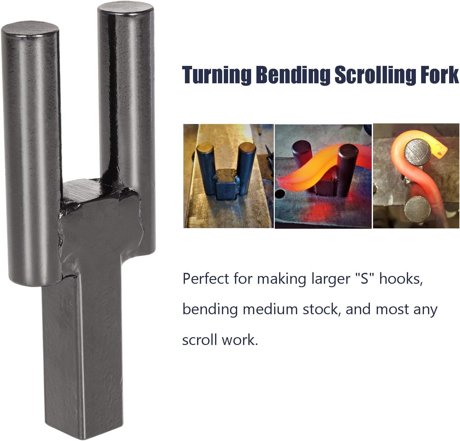 1 Inch Blacksmith Anvil Hardy Tool Set – Hot Cut, Creasing Tool Stake, Bottom Fuller, Turning Bending Scrolling Fork