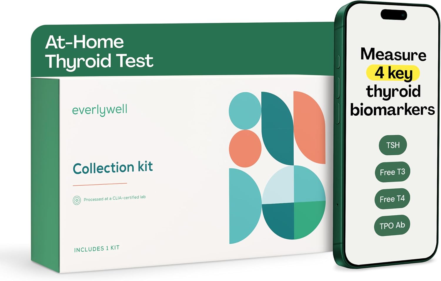 Everlywell At-Home Thyroid Test Collection Kit for Women and Men, Get Accurate Results at Home from a CLIA-Certified Lab Within Days, for Ages 18 Plus
