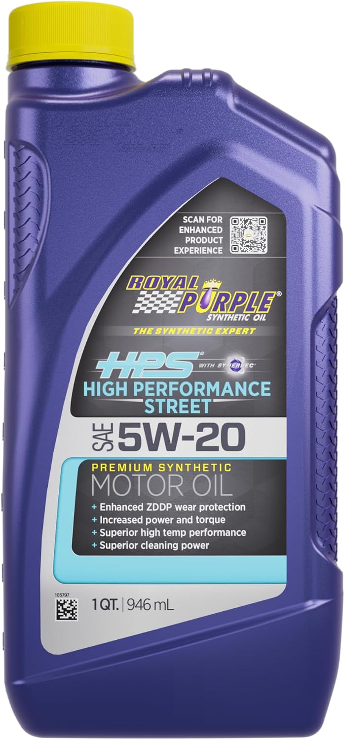 Royal Purple (36250-6PK HPS 20W-50 Synthetic Motor Oil with Synerlec Additive Technology - 1 Quart, (Case of 6)