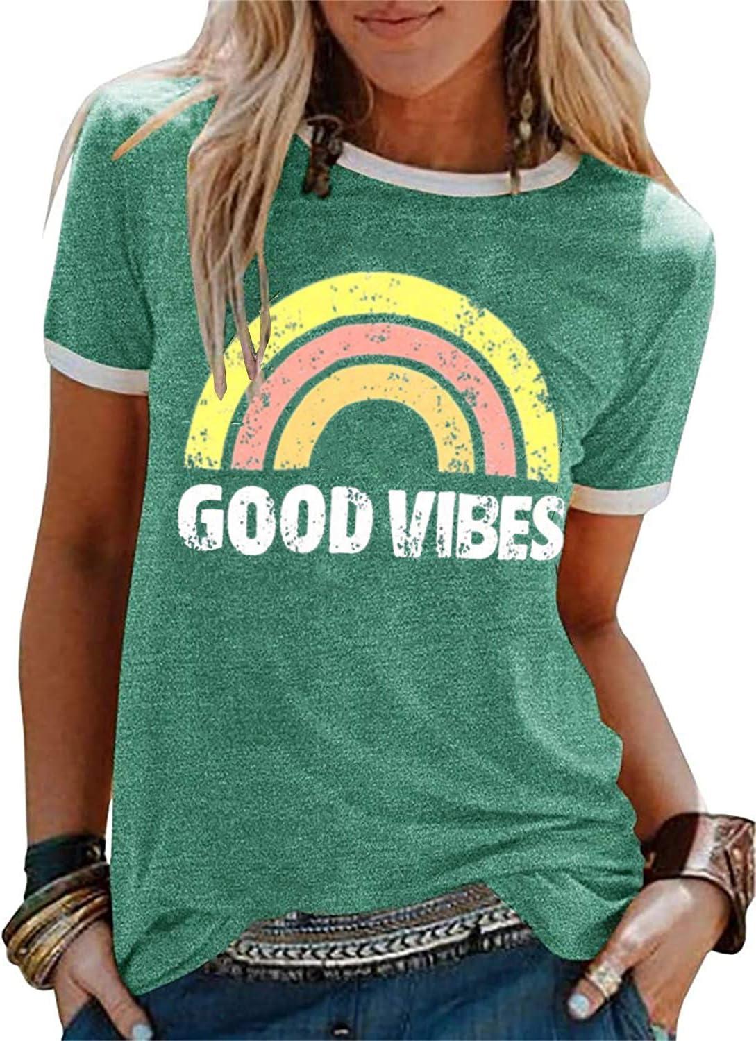 YEXIPO Graphic Tees for Women Short Sleeve Summer Tops Casual Cute T Shirts