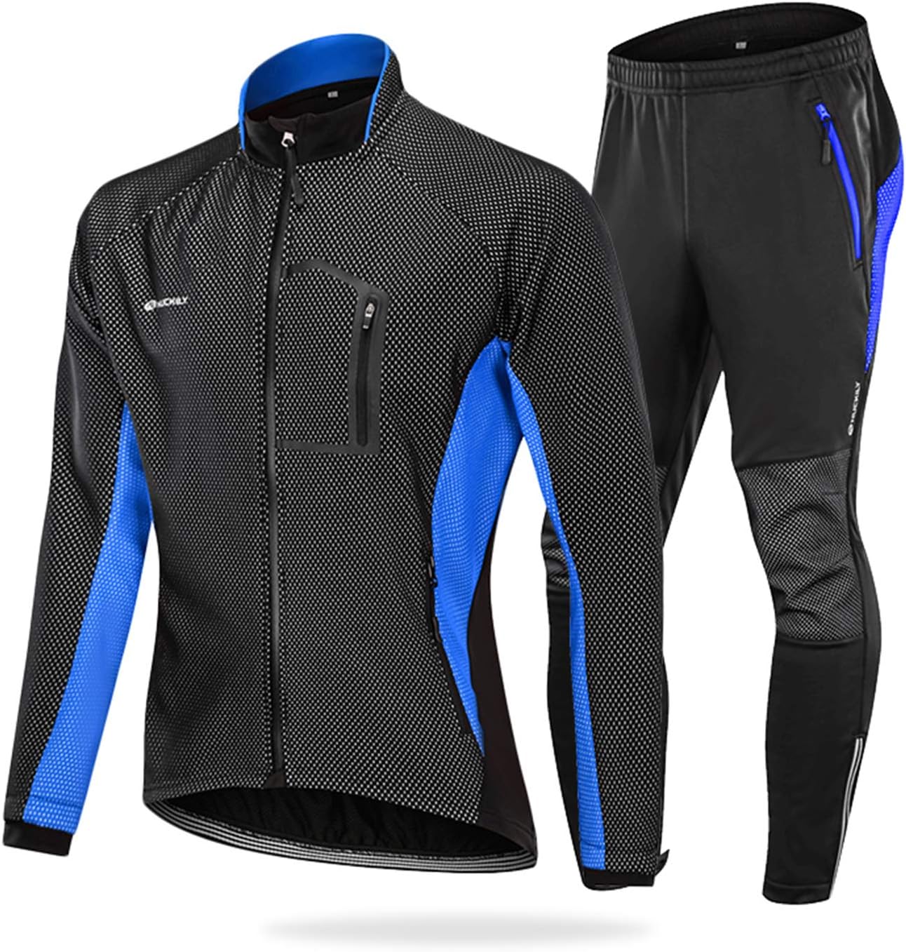 Mens Cycling Suit Windproof Winter Thermal Fleece Sportswear Clothing Set Riding Jersey Jacket & 3D Padded Pants Trousers