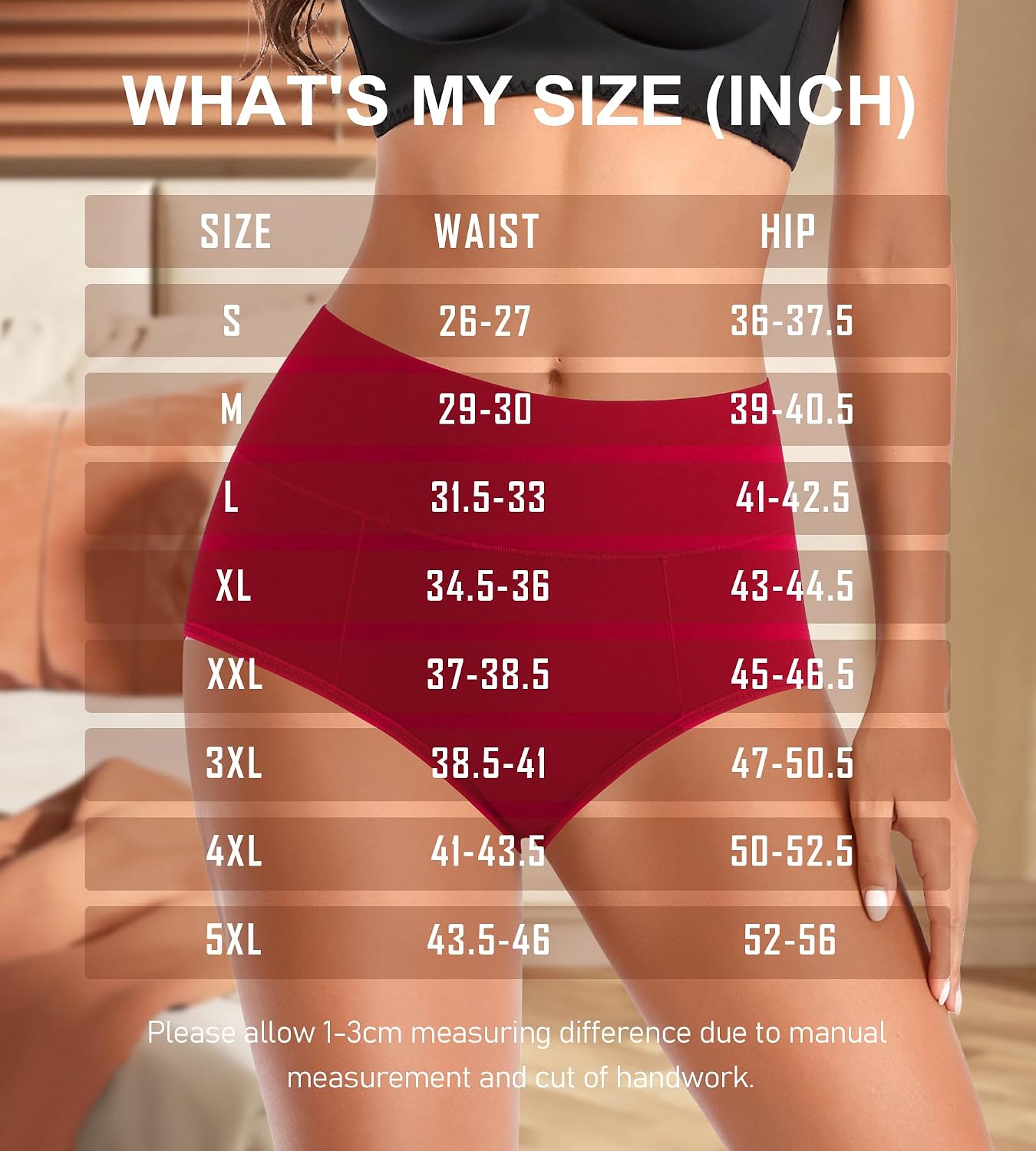 Eiggam Underwear for Women Cotton High Waist Panties Full Coverage Briefs Soft Strech Ladies Breathable Panties-Multi Pack