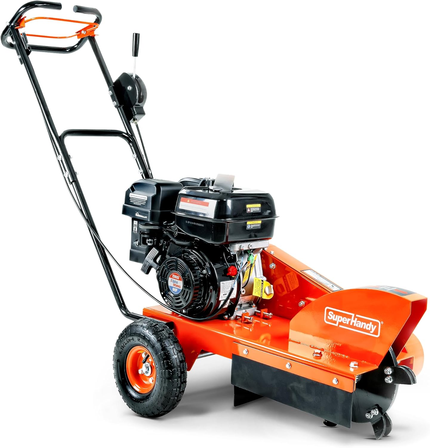 SuperHandy 9HP Gas Stump Grinder, 12-Inch Cut, 6 Carbide Teeth | Gas stump grinder for removing stumps in yards and landscaping