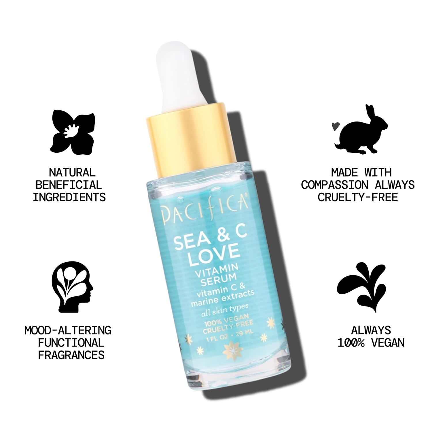 Pacifica Vitamin C Serum for Face – Glow Baby Brightening Facial Serum with Glycolic Acid – Vitamin C Booster Skin Care, Dark Spot Corrector, Vegan Skincare for Glowing Skin, Dermatologist Tested