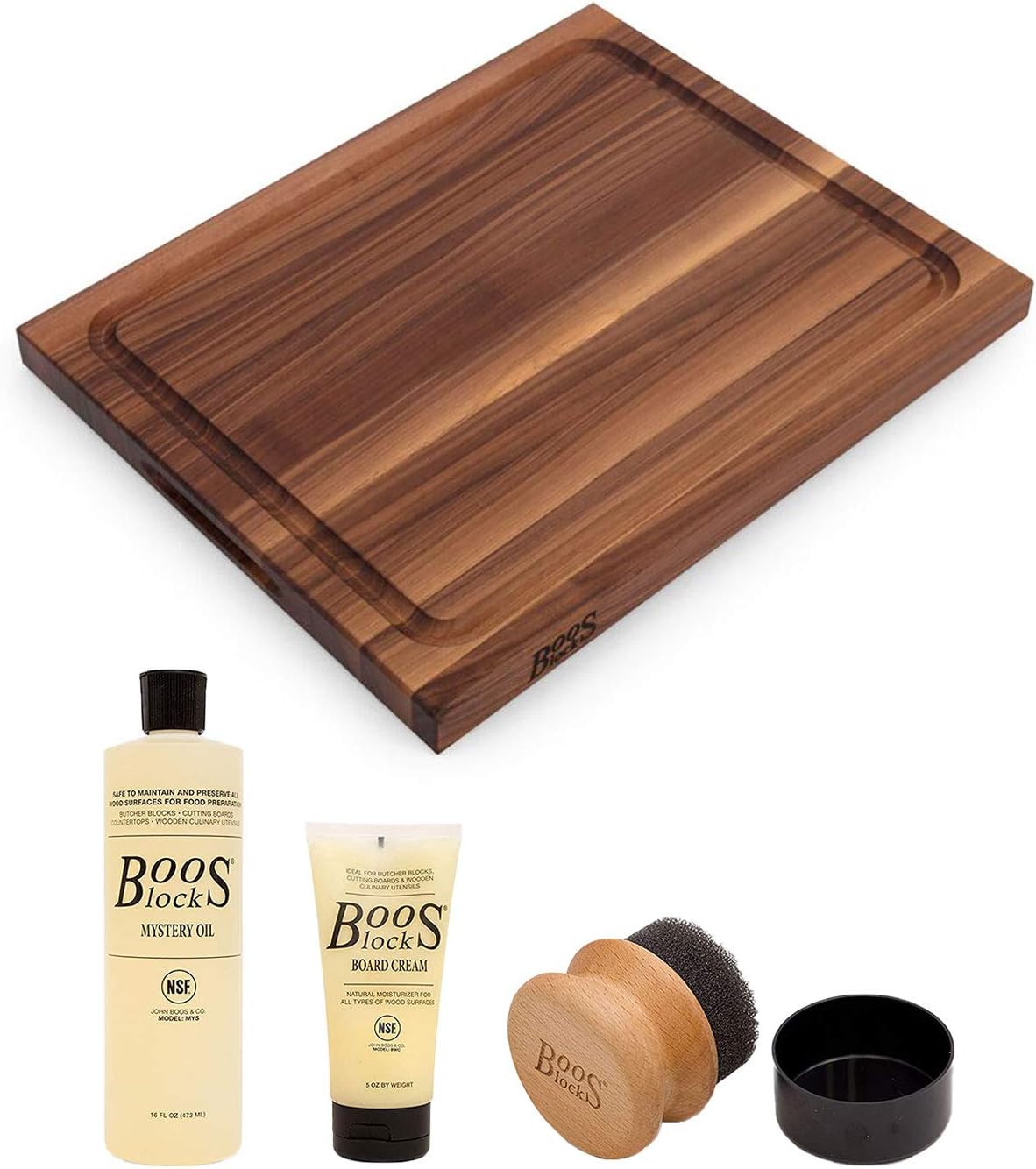 John Boos BBQ Series Rectangular Wooden Walnut Cutting Board 17"x21"