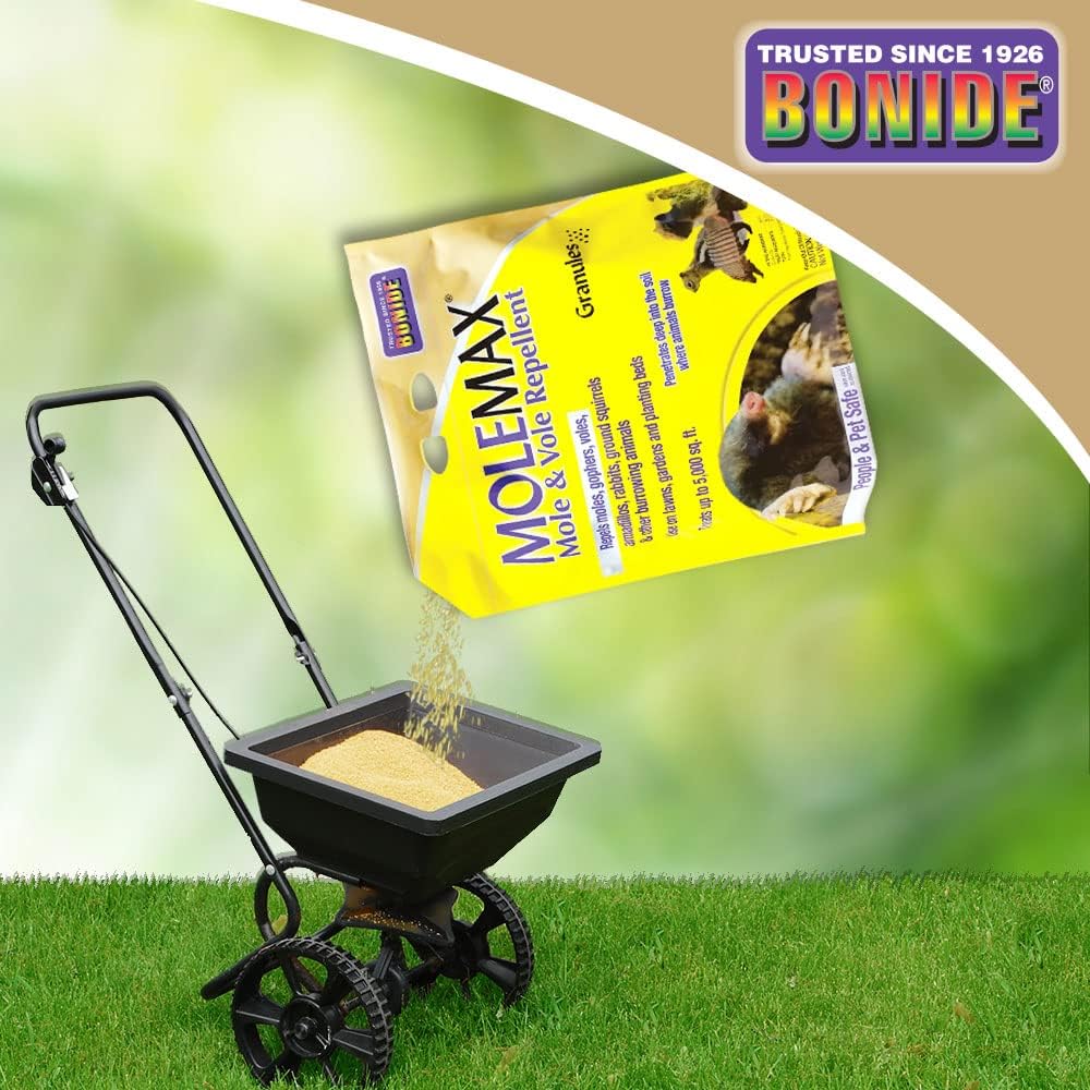 Bonide MOLEMAX Mole & Vole Repellent Granules, 5 lbs. Ready-to-Use, Outdoor Lawn & Garden Mole Control, People & Pet Safe