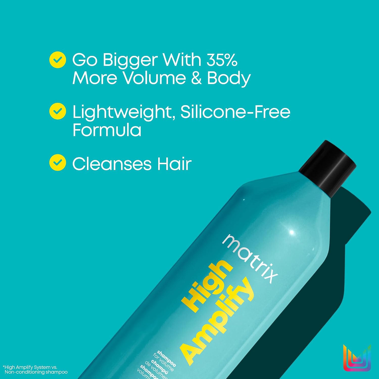 Matrix High Amplify Volumizing Shampoo - Instant Lift, Lasting Volume & Strengthening, Silicone-Free, Boost Structure in Fine, Thin & Limp Hair