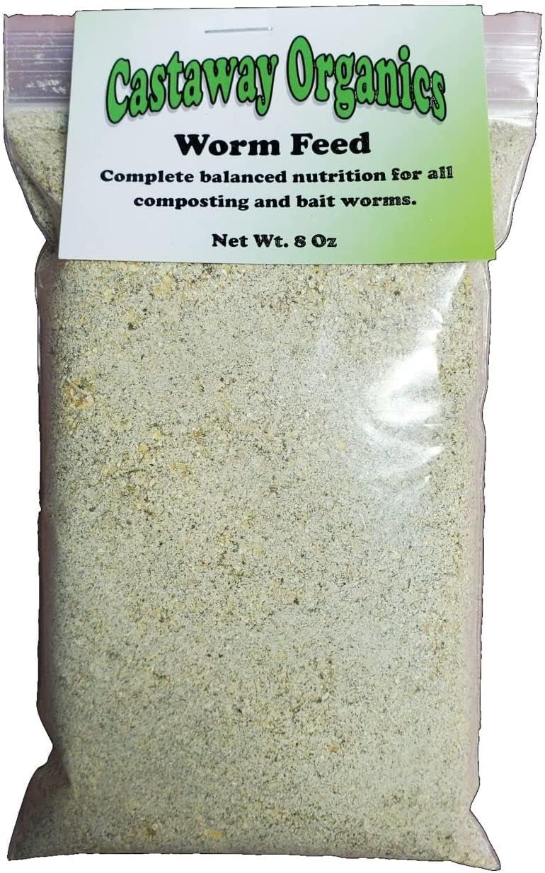Worm Food for All Composting and Live Bait Worms, Red Wigglers, Nightcrawlers (8 Ounce)