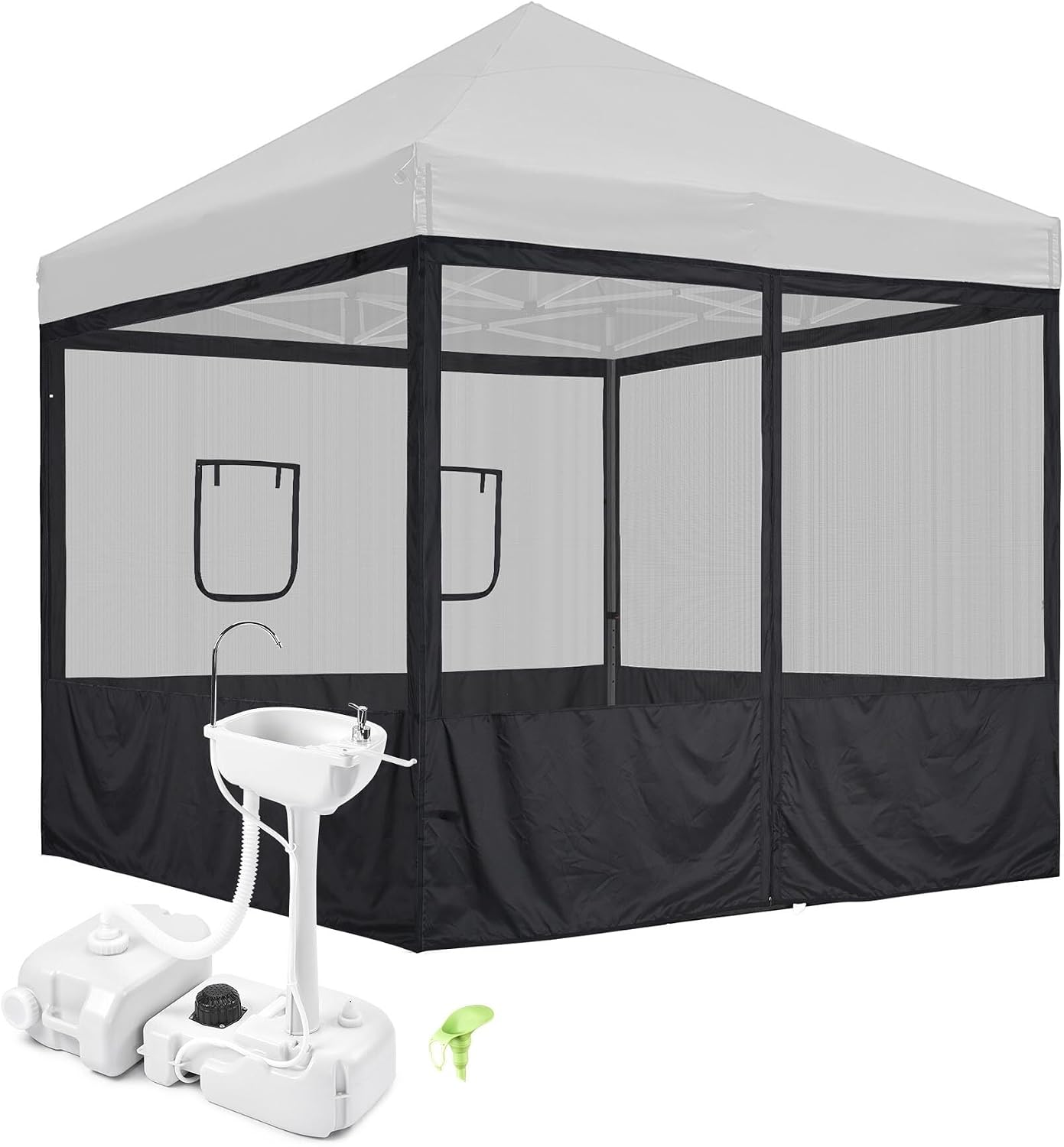 Yescom Pop Up Canopy Half Mesh Sidewall with Window 10x10Ft for Food Booth
