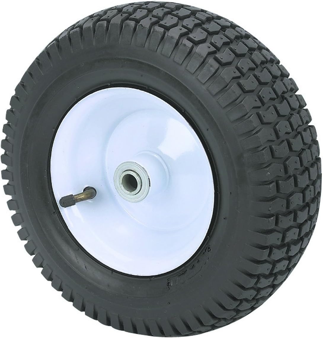 350 lbs 13 in. Pneumatic Tire Wheel with White Hub wagons, hand trucks and yard trailers, garden, shop All-Terrain Thread 5/8 AXLE Bore