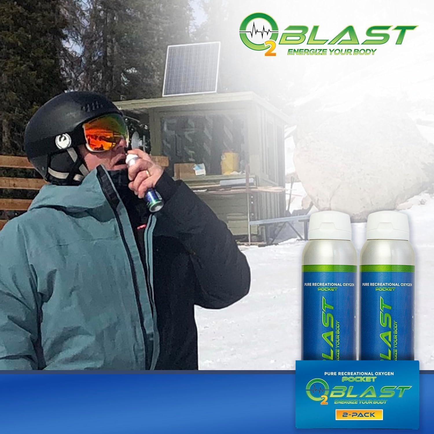 O2 Blast - 4L Portable Oxygen Can with Flip-Top Cap, Compact Design, 6-Pack