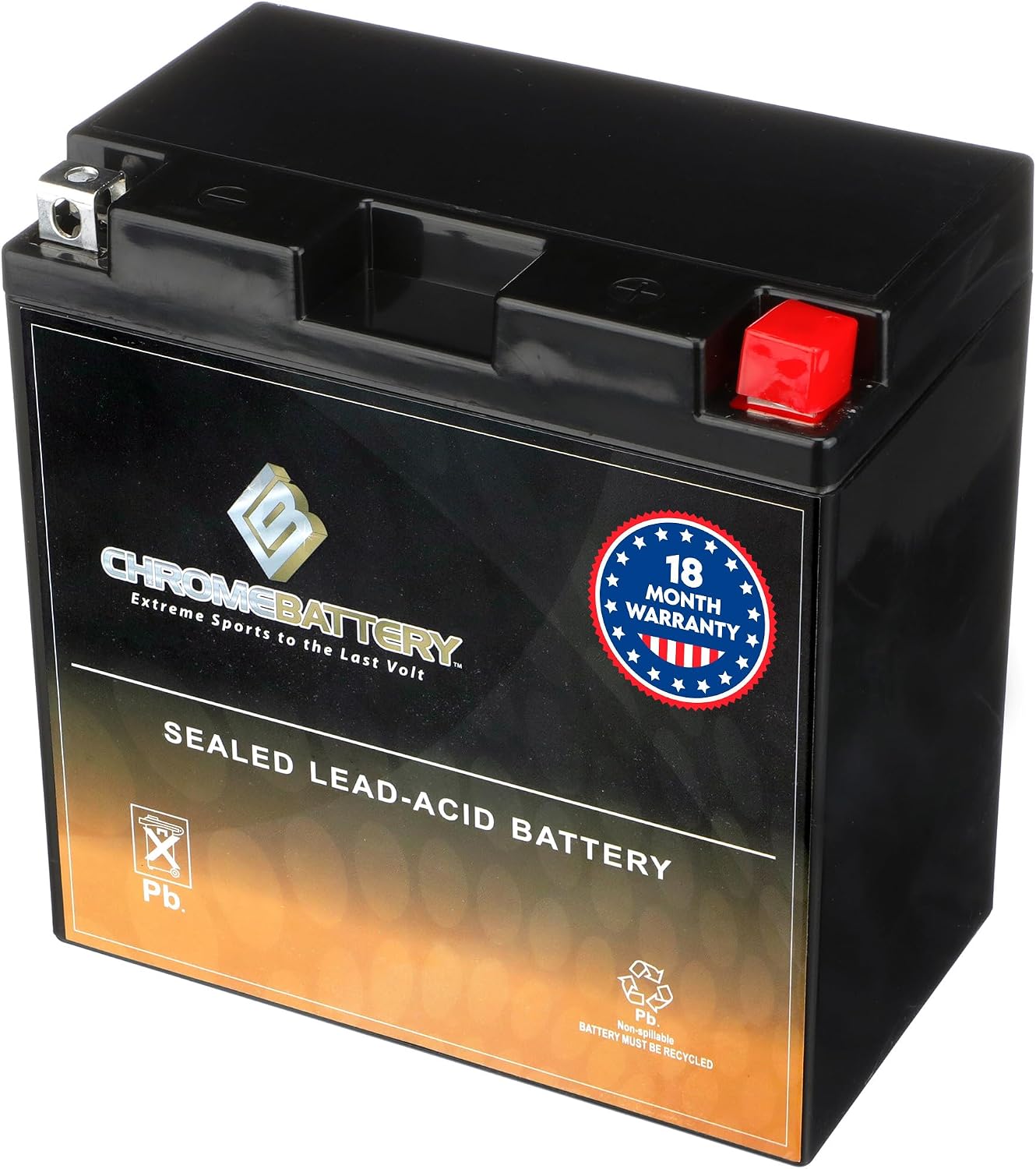 CB CHROMEBATTERY YTX30L-BS 12V 385 CCA AGM – Maintenance-Free 30Ah Battery for Harley, ATV, UTV, Snowmobile, Jet Ski – T3 Nut & Bolt Terminal – Fits Harley Touring, Polaris Sportsman 850