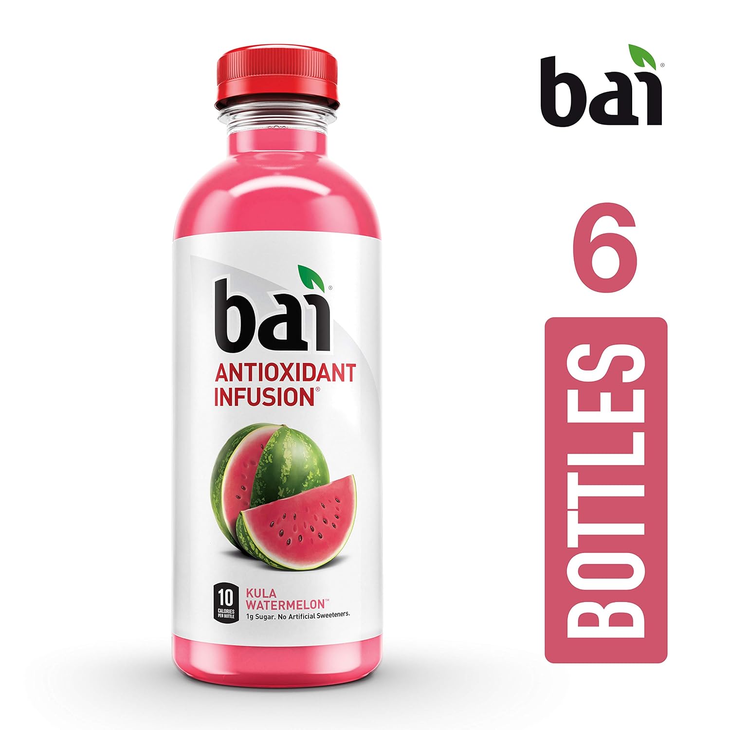 Bai Flavored Water, Kula Watermelon, Antioxidant Infused Drinks, 18 Fluid Ounce Bottle (Pack of 12)