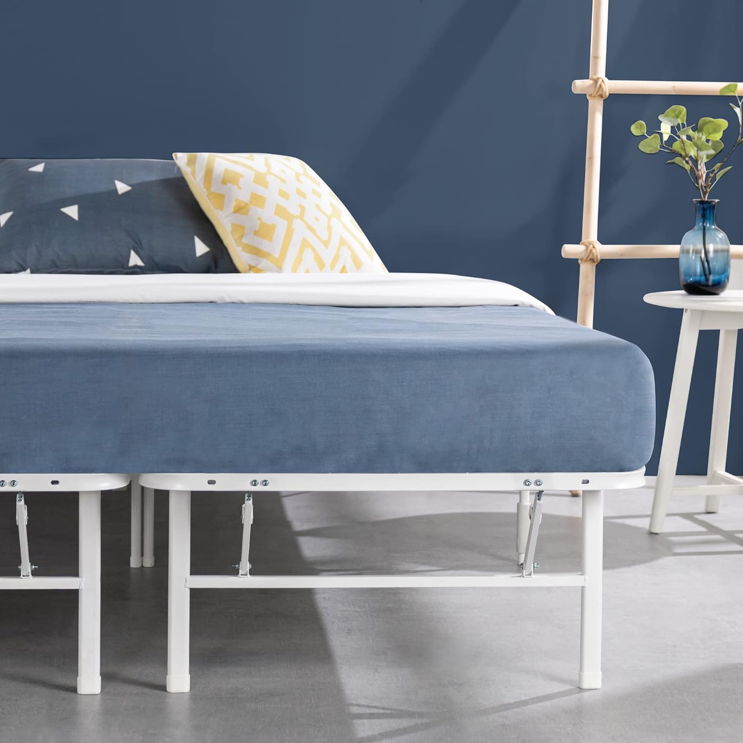 Zinus SmartBase Tool-Free Assembly Mattress Foundation, 14 Inch Metal Platform Bed Frame, No Box Spring Needed, Sturdy Steel Frame, Underbed Storage, Black, Queen