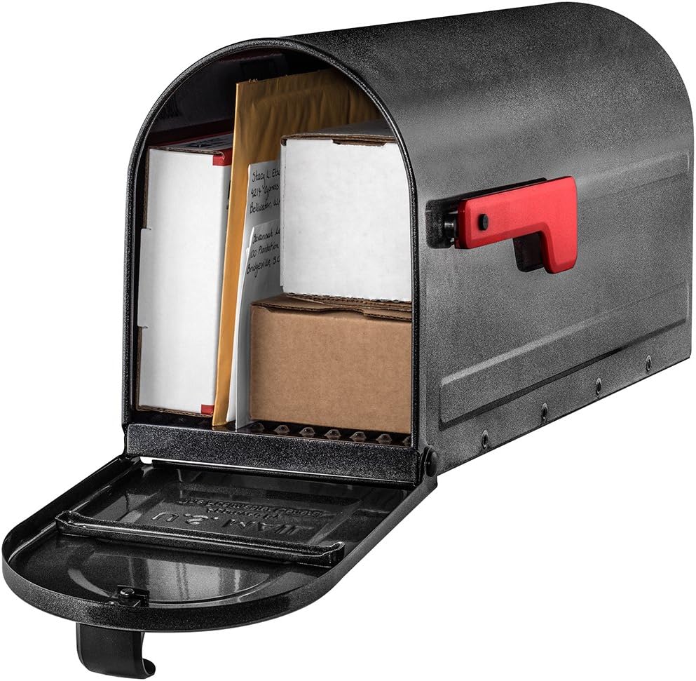 ARCHITECTURAL MAILBOXES 7600P-10 MB1 Mailbox, Medium, Pewter | Galvanized steel build for outside with rust-resistant powder-coat finish and a magnetic door closure. USPS approved.