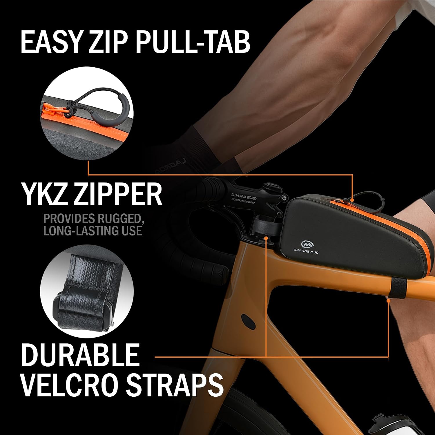 Orange Mud Waterproof Bike Frame Bag TPU Triangle Storage Bag