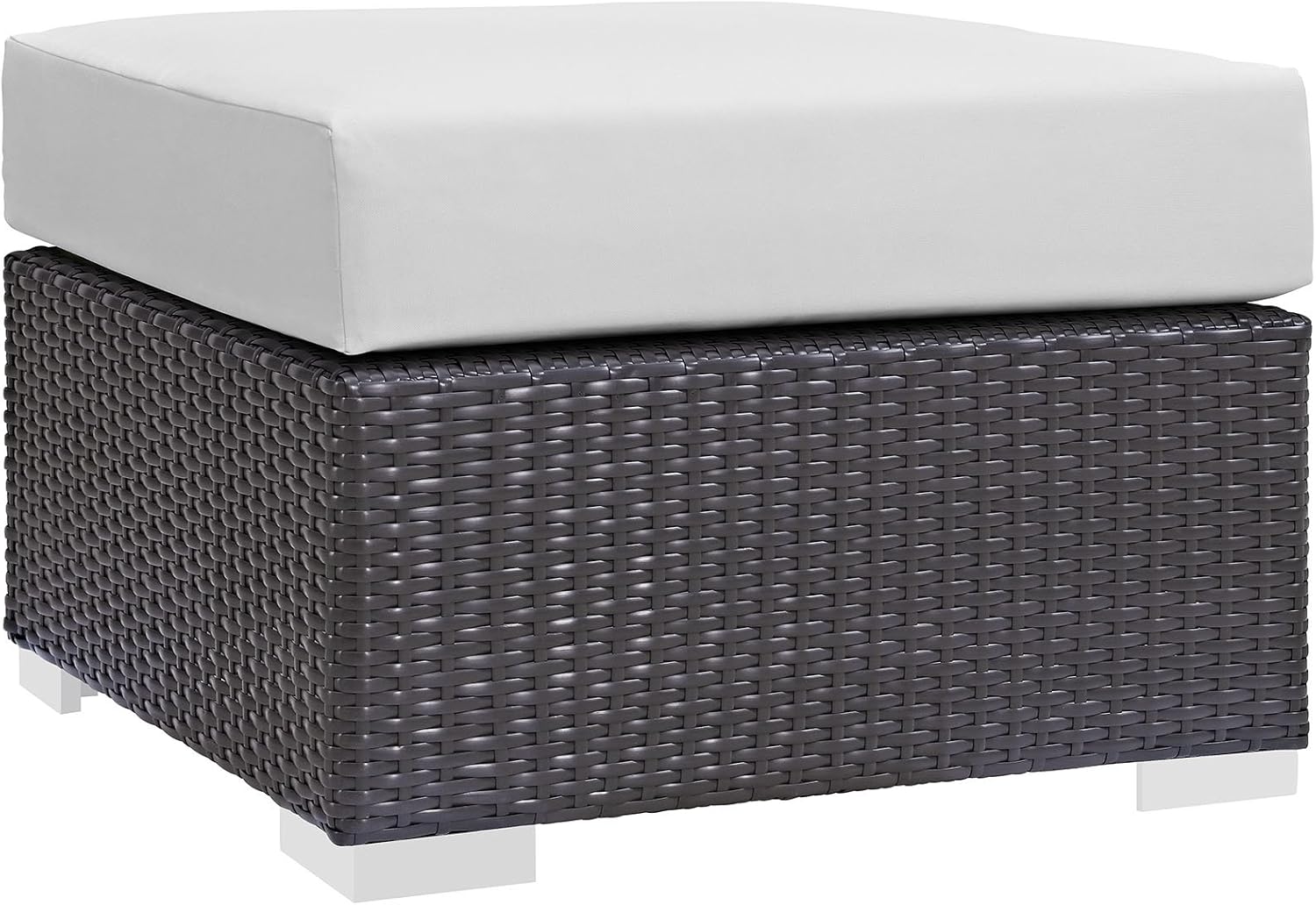 Modway Convene Wicker Rattan Outdoor Patio Loveseat in Espresso White
