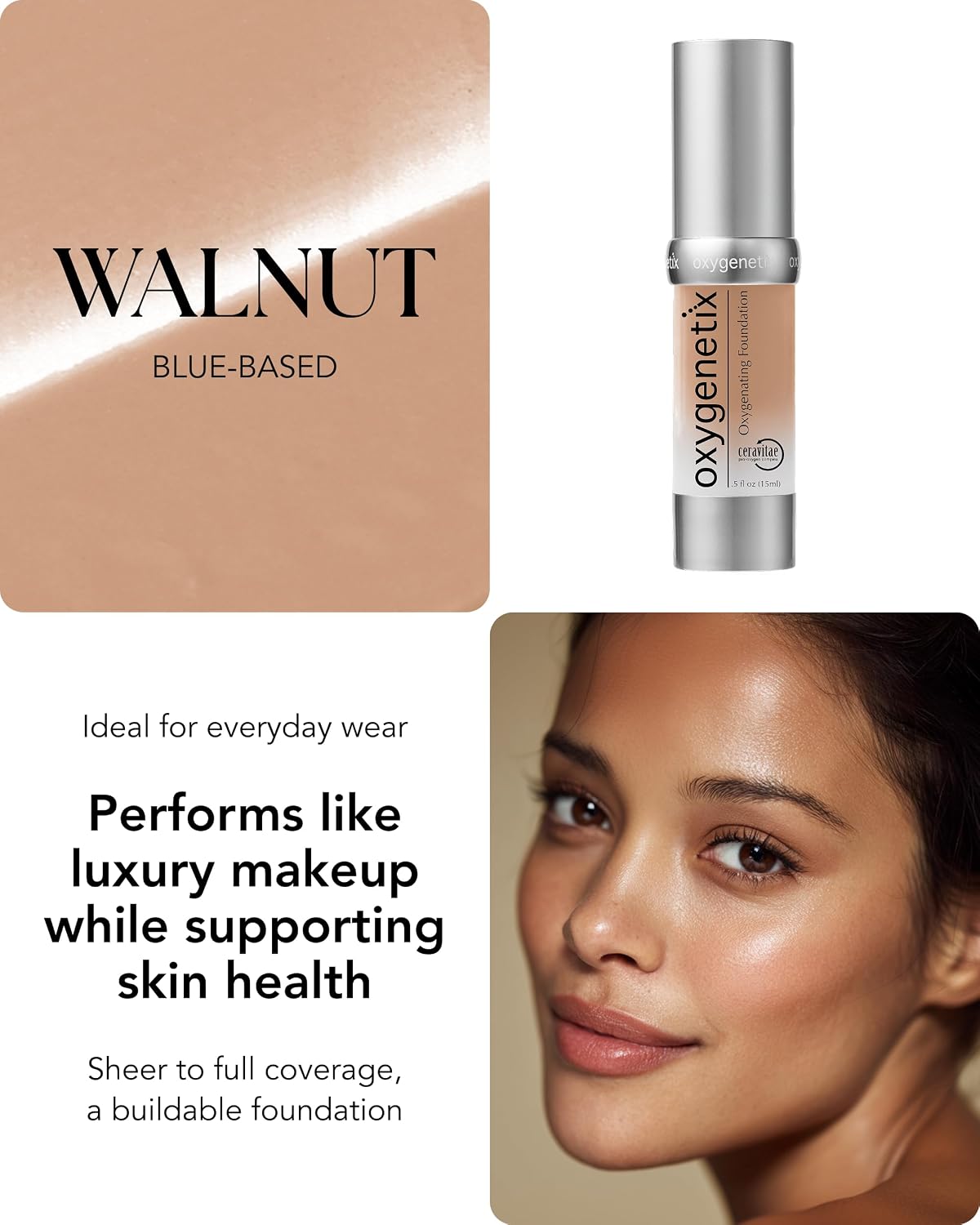 Oxygenetix Oxygenating Foundation – Pearl | Breathable Makeup, Buildable Coverage with Weightless Feel, Longwear Foundation, Safe for Sensitive or Laser-Treated Skin