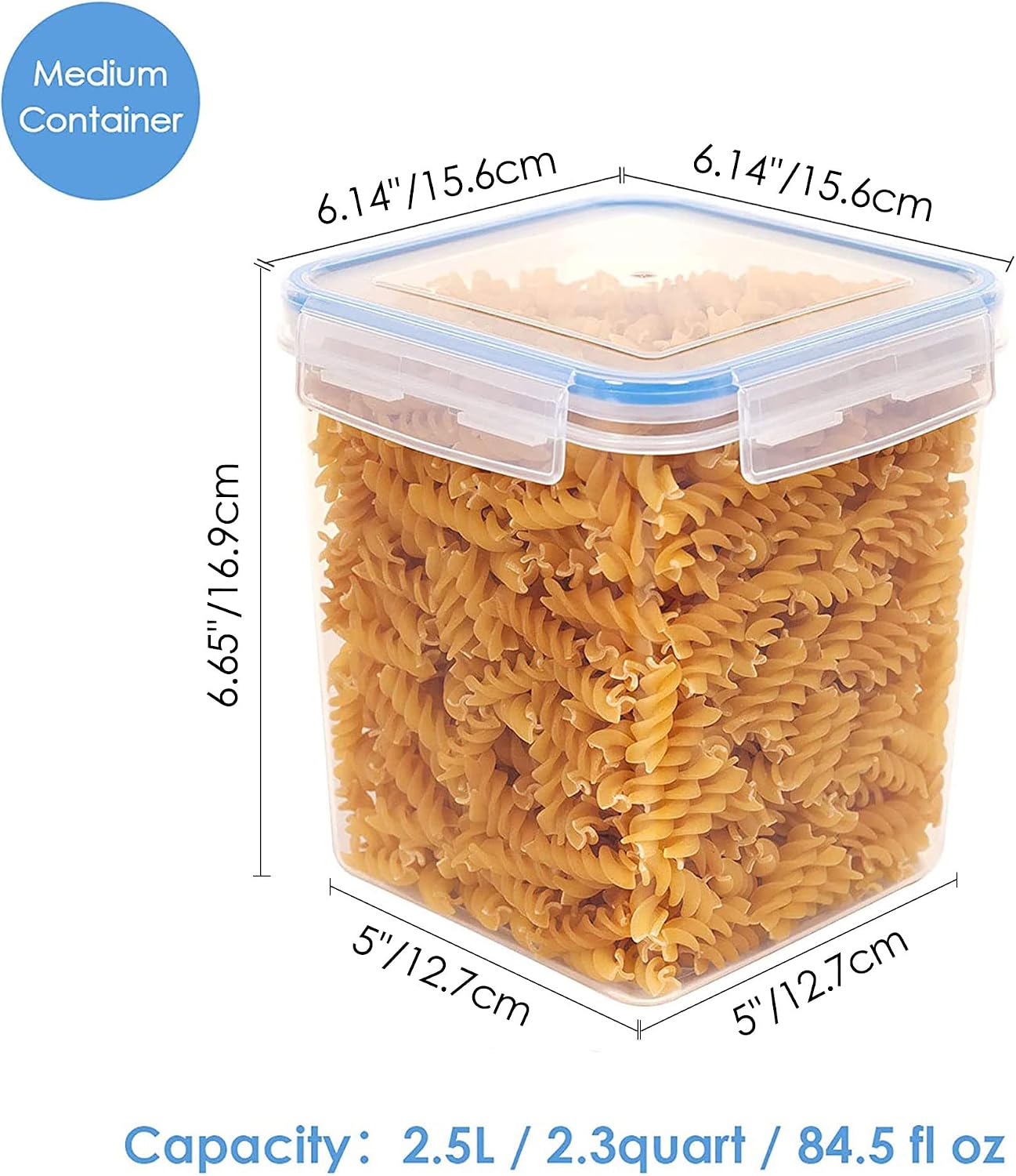 Vtopmart 5.2L Flour Sugar Storage Containers, 4 PCS, Black