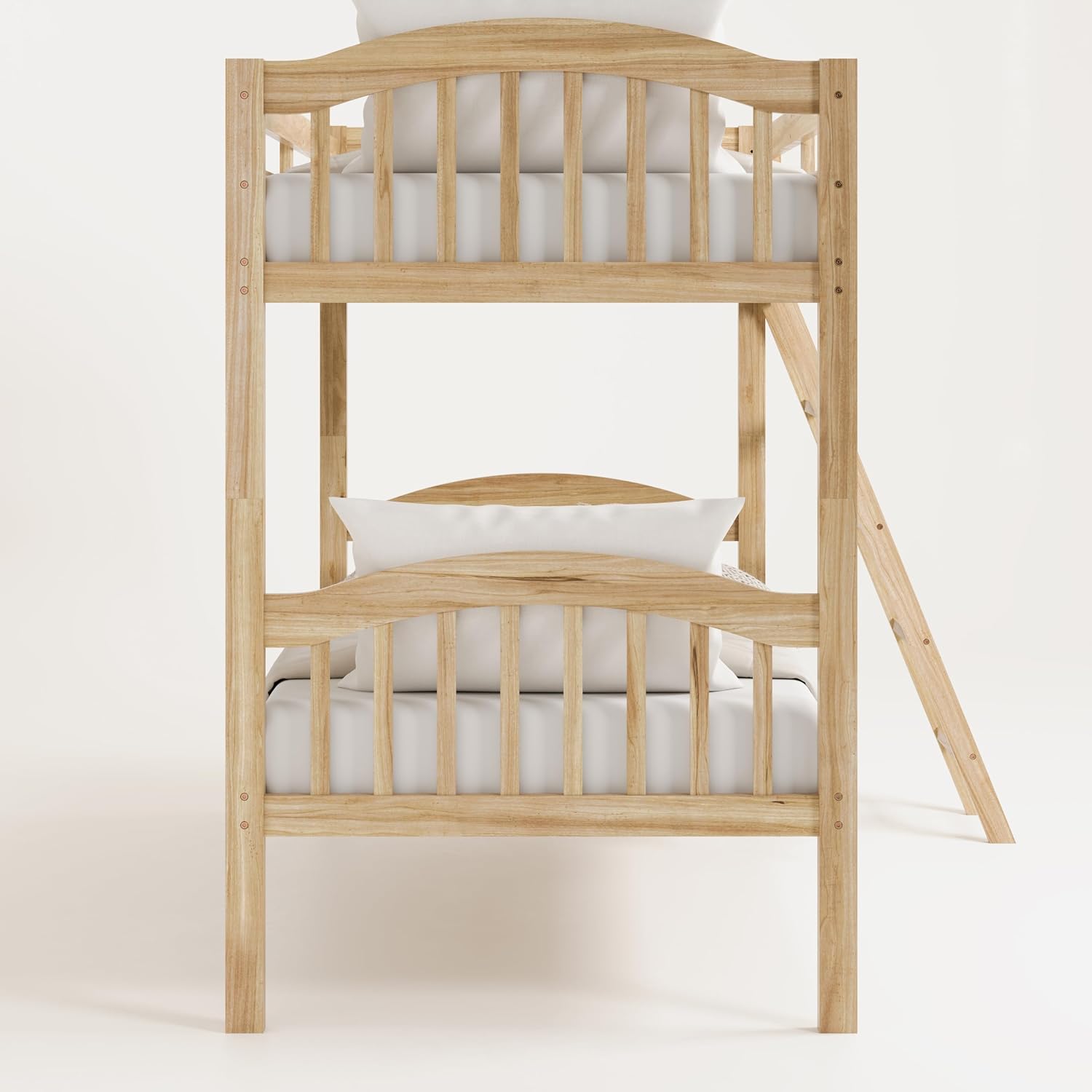 Storkcraft Long Horn Twin-Over-Twin Bunk Bed, White | GREENGUARD Gold Certified, Converts to 2 Individual Twin Beds, Wood Bunk Bed for Kids Bedroom, No Box Spring Required