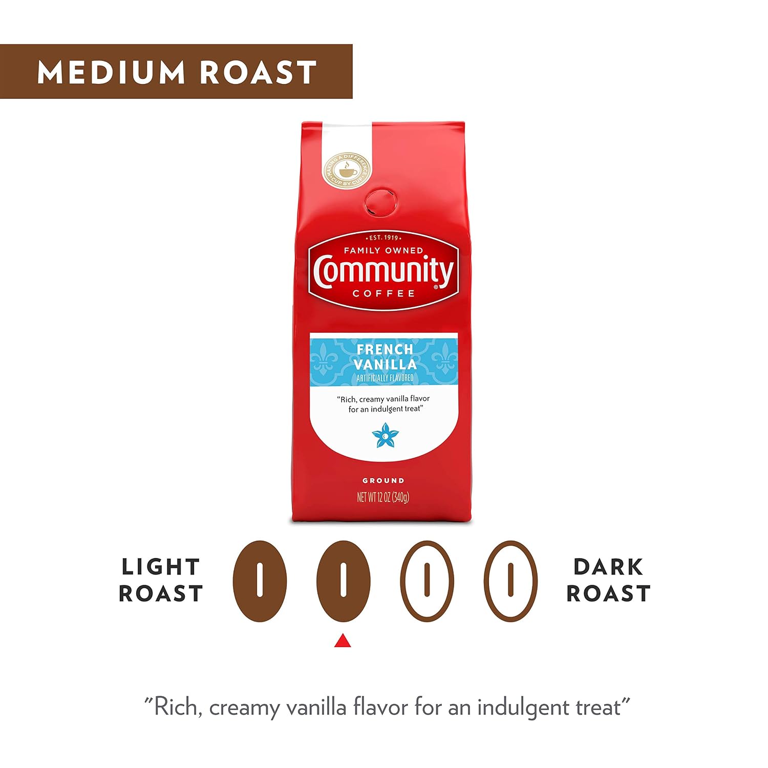 Community Coffee Caramel Cookie Butter Flavored 12 Ounces, Medium Roast Ground Coffee, 12 Ounce Bag (Pack of 1)