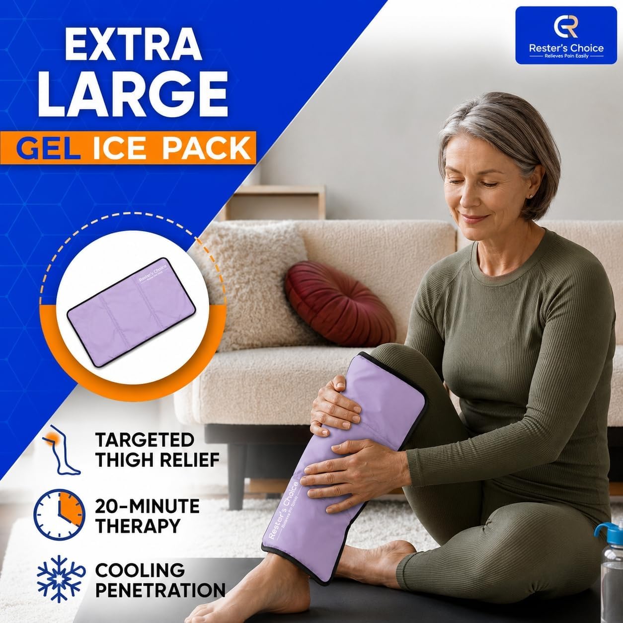 Gel Soft Flexible Ice Pack for Injuries Reusable - (Large: 11"x14.5") for Hip, Shoulder, Knee, Back - Comfy Cold Pack Compress for Swelling, Bruises, Surgery