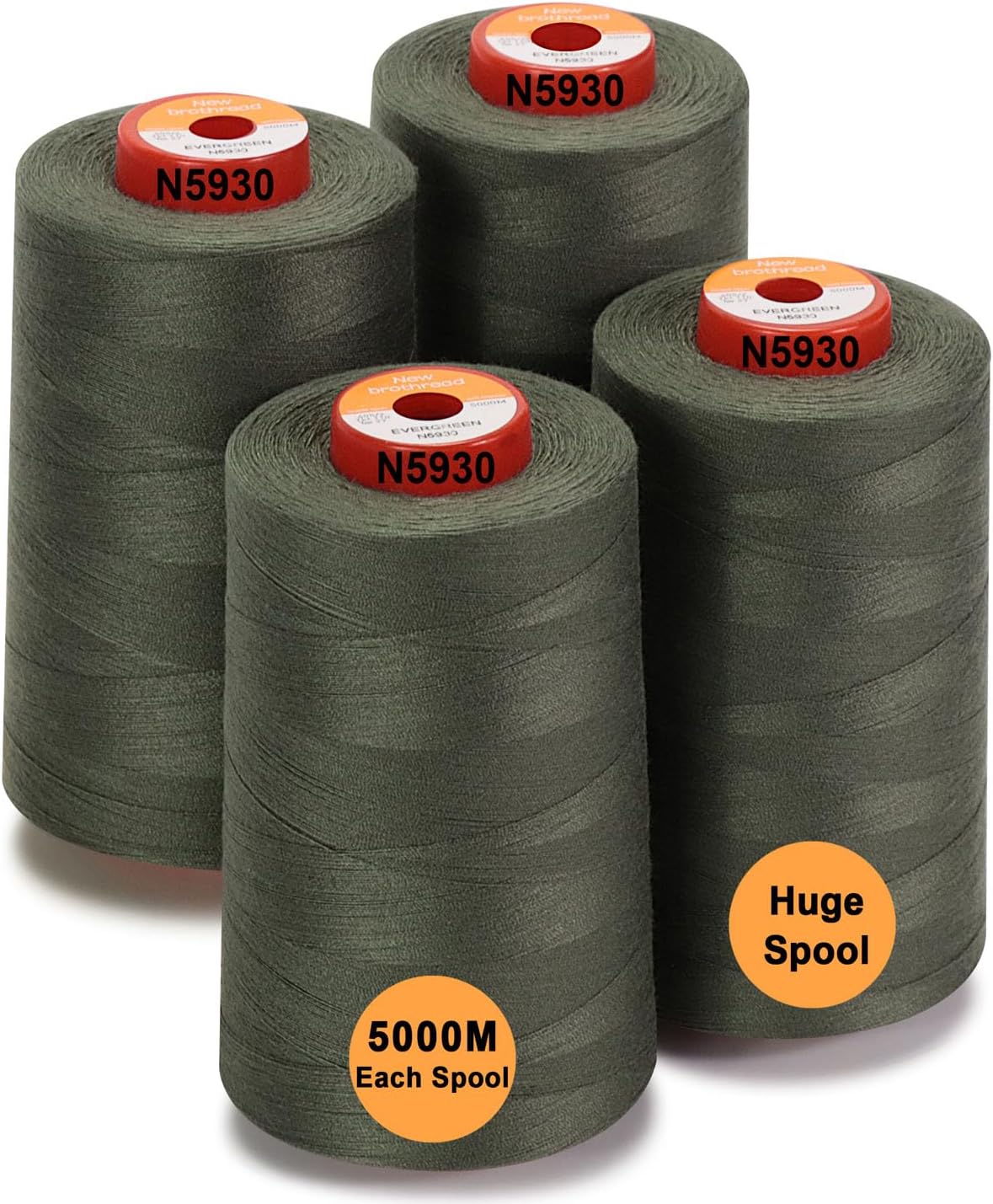 New brothread 4 Large Cones All Purpose Polyester Thread -Cream