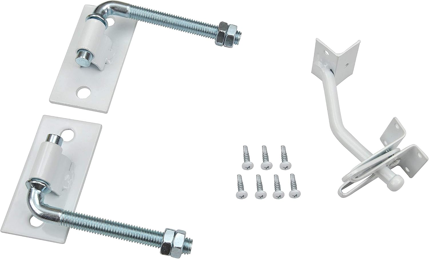 Steel Flat Wall Fence Gate Hardware Kit (White) Gate Kit for Wooden Fence Fence Gate Connect Kit for Wooden, Vinyl, PVC etc Fencing