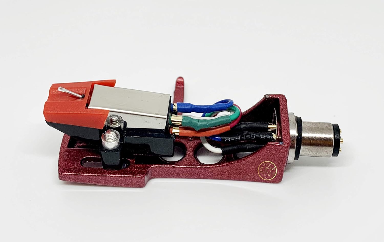 Red Headshell, mount, cartridge and stylus, elliptical needle for Numark TT100. TT200, TT500, TT1510, TT1529, TT1550, TT1520, TT1600, TT1610, TT1625
