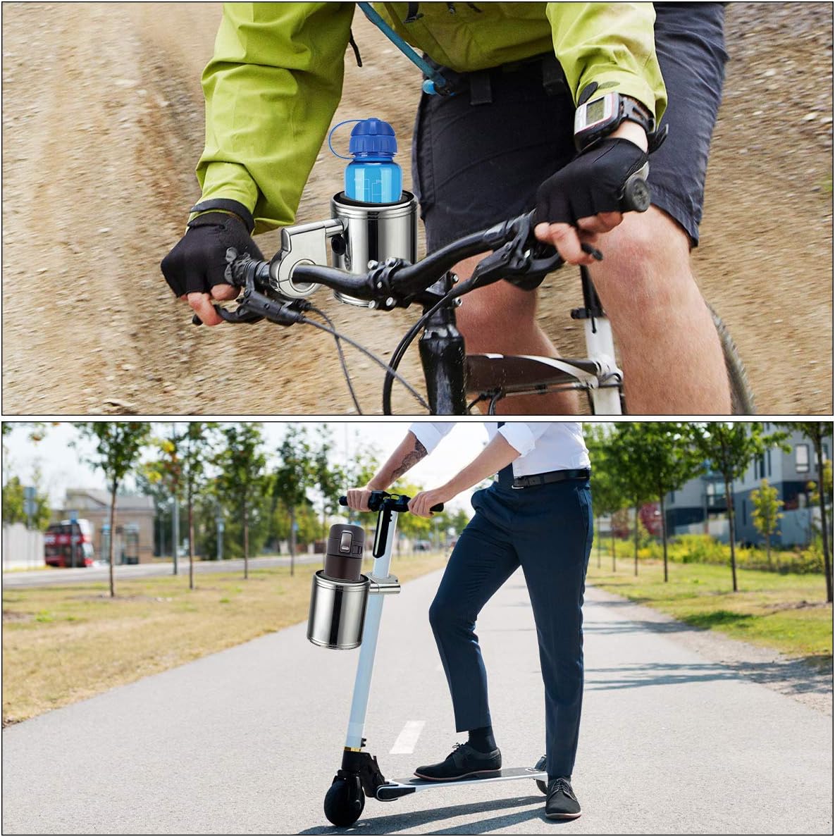 Motorcycle Handlebar Mount, Cup Drink Water Bottle Holder for Handlebar, Armrest, Roll Bar